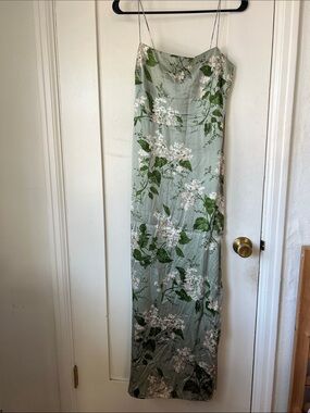 Reformation Petites Frankie Silk Dress in Tea Garden
